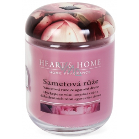 Heart & Home Velvet rose Soy scented candle large burns for up to 70 hours 340 g