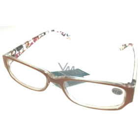 Berkeley Reading Prescription Glasses +1.0 plastic orange-brown side with rectangles 1 piece MC2084