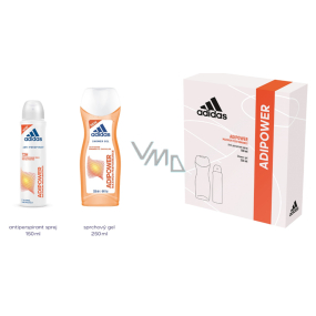 Adidas Adipower antiperspirant deodorant spray for women 150 ml + shower gel 250 ml, cosmetic set