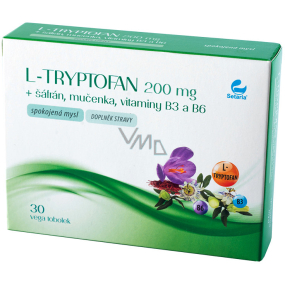 Setaria L-Tryptophan 200 mg + saffron + passion fruit, vitamins B3 and B6 happy mind, food supplement 30 vega capsules
