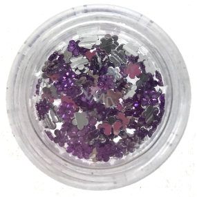Professional nail decorations rhinestones flower purple 132