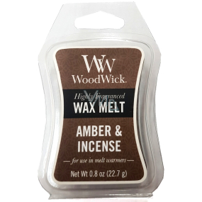 WoodWick Amber & Incense - Ambergris and incense incense wax for aroma lamp 22.7 g