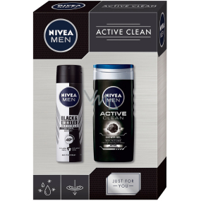 Nivea Men Active Clean shower gel 250 ml + antiperspirant spray 150 ml, cosmetic set