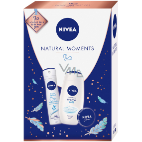 Nivea Natural Moments Creme Soft shower gel 250 ml + Fresh Natural deodorant spray for women 150 ml + cream 30 ml, cosmetic set