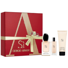 Giorgio Armani Sí perfumed water for women 50 ml + perfumed water 15 ml + body lotion 75 ml, gift set