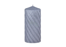 Arome Velor with grooving candle cylinder dark gray 70 x 150 mm
