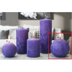 Lima Ice candle purple ball 100 mm 1 piece