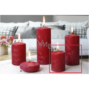 Lima Ice candle red cylinder 50 x 70 mm 2 pieces