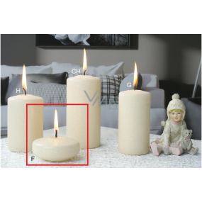 Lima Ice pastel candle creme floating lens 70 x 30 mm 1 piece