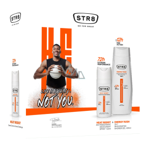Str8 Energy Rush antiperspirant deodorant spray for men 150 ml + shower gel 400 ml, cosmetic set