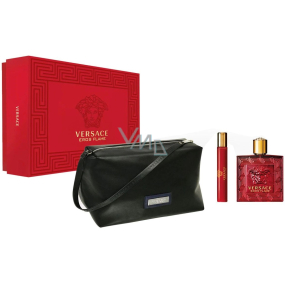 Versace Eros Flame perfumed water for men 100 ml + perfumed water for men 10 ml + bag, gift set