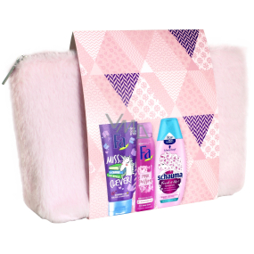 Fa Kids Teens Miss Clever shower gel 200 ml + Fa Pink Passion deodorant spray for women 150 ml + Schauma Fresh It Up! hair shampoo 250 ml + case, cosmetic set