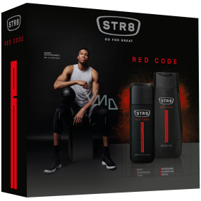 Str8 Red Code perfumed deodorant glass for men 75 ml + shower gel 250 ml, cosmetic set