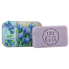Bohemia Gifts Blue flowers - Lavender handmade toilet soap with glycerin in a tin box 80 g