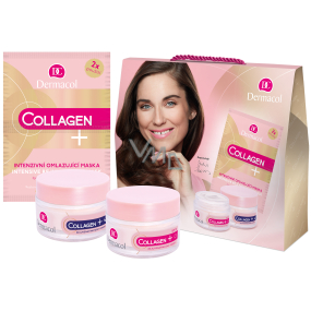 Dermacol Collagen + Rejuvenating SPF10 intensive rejuvenating day cream 50 ml + Collagen + Rejuvenating night cream 50 ml + Collagen + Intensive Rejuvenating face mask 2 x 8 g, cosmetic set