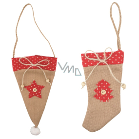 Jute stocking and cap, for hanging 19 cm