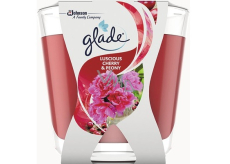 Glade Luscious Cherry & Peony with cherry and peony fragrance scented candle in glass, burn time up to 30 hours 70 g