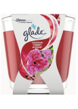 Glade Luscious Cherry & Peony with the scent of cherry and peony scented candle in a glass, burning time up to 30 hours 70 g