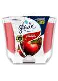 Glade Maxi Cozy Apple & Cinnamon with the scent of apple and cinnamon scented candle in a glass, burning time up to 52 hours 224 g