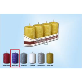 Lima Ice candle purple cylinder 40 x 70 mm 4 pieces