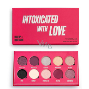 Makeup Obsession Intoxicated By Love Palette of 10 pigmented metallic, shimmering and transitional eye shadows 13 g