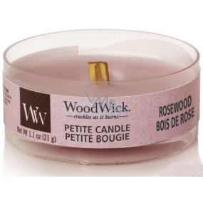 WoodWick Rosewood - Rosewood scented candle with wooden wick petite 31 g