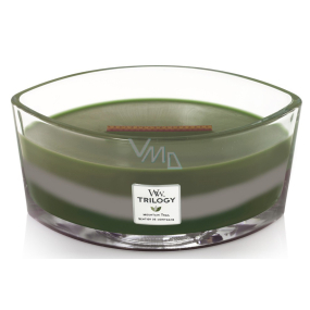 WoodWick Trilogy Mountain Trail - Mountain trail scented candle with wooden wide wick and lid 453 g