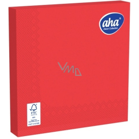 Aha Paper napkins 3 ply 33 x 33 cm 20 pieces one-color saturated red
