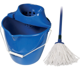 Spokar Cleaning kit Cotton bucket, wringer, mop Blue 1 set