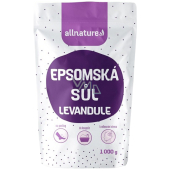 Allnature Epsom salt Magnesium, Sulphate and Lavender in the bath relaxes muscles, relieves stress, detoxifies the body 1000 g