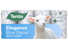 This Ellegance Blue Decor Fine Toilet Paper 156 shreds 3 ply 8 pieces
