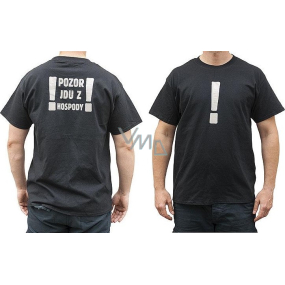 Bohemia Gifts Original T-shirt with reflective print Attention, I'm leaving the pub! size XXL
