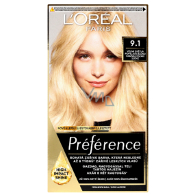 Loreal Paris Préférence hair color 9.1 Oslo Very light ash blonde