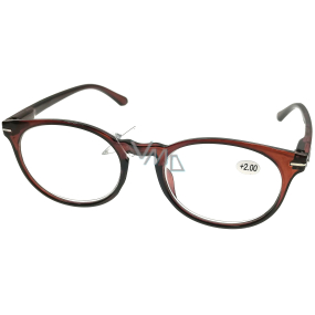Berkeley Reading glasses +2.0 plastic brown, round glass 1 piece MC2171