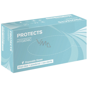 Sempermed Protects Hygienic Vinyl clear Disposable gloves, powder-free, clear, vinyl, size L, box of 100 pieces