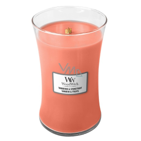 WoodWick Tamarind & Stonefruit - Tamarind and stone scented candle with wooden wick and lid glass large 609 g
