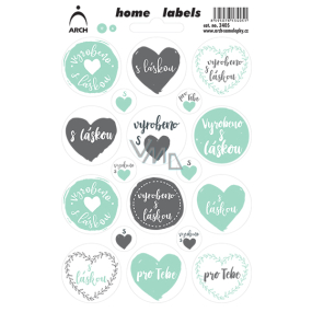 Arch Home Labels Home Labels stickers Made with love 12 x 18 cm