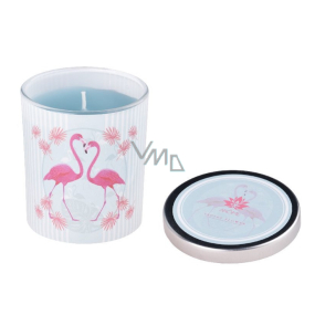 Emocio Flamingo scented candle blue glass 70 x 80 mm