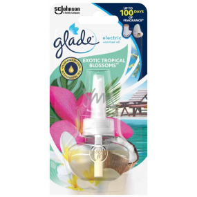 Glade Electric Scented Oil Exotic Tropical Blossoms fragrance with tones of monoi flowers and coconut milk liquid refill for electric air freshener 20 ml