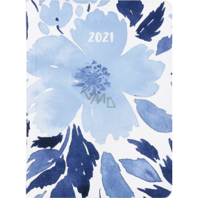Albi Diary 2021 weekly Blue flowers 17 x 12.5 x 1.2 cm