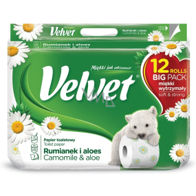Velvet Camomile & Aloe toilet paper with the scent of chamomile 3-ply 12 pieces