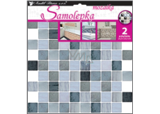 Wall sticker plastic mosaic, imitation tiles, gray 2 sheets 25.5 x 25.5 cm