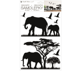 Black wall sticker elephants 24 x 42 cm