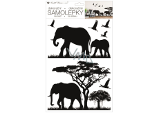 Black wall sticker elephants 24 x 42 cm
