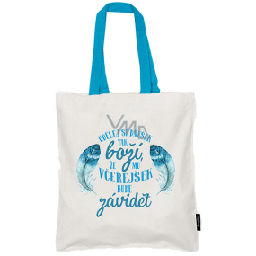 Nekupto Neplastuj Shopping Bag Cotton, Make Your Day Awesome 38 x 40 x 10 cm