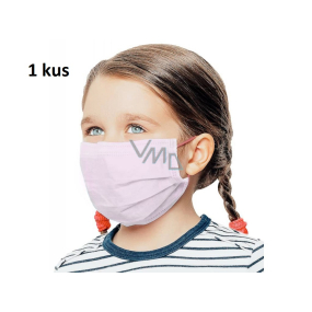 Veil 3 layers protective medical non-woven disposable, low respiratory resistance for children 1 piece pink without print