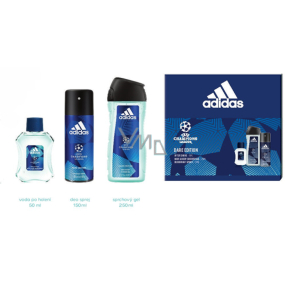 Adidas UEFA Champions League Dare Edition VI aftershave 50 ml + shower gel 250 ml + deodorant spray 150 ml, cosmetic set