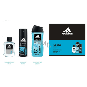 Adidas Ice Dive aftershave 50 ml + shower gel 250 ml + deodorant spray 150 ml, cosmetic set
