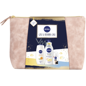 Nivea Q10 & Vitamin Care body lotion 400 ml + shower gel 250 ml + roll-on deodorant 50 ml + case, cosmetic set for women