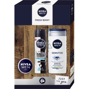 Nivea Men Fresh Boost antiperspirant deodorant spray 150 ml + shower gel 250 ml + cream 30 ml, cosmetic set for men
